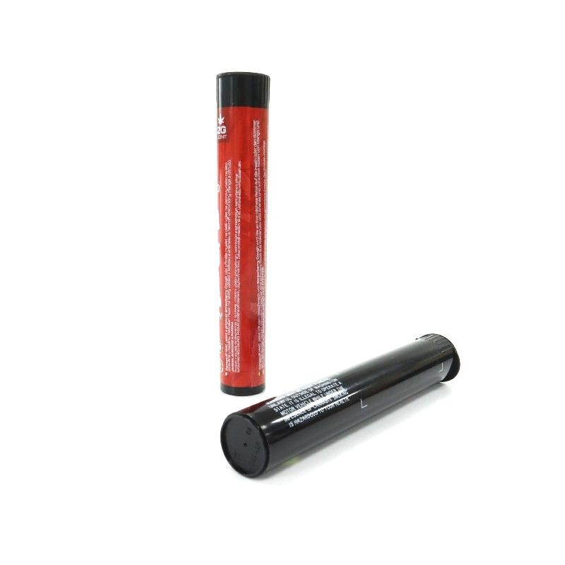 Packaging PP Plastic Childproof Containers Black White Custom Reusable Preroll Pop Top Tubes