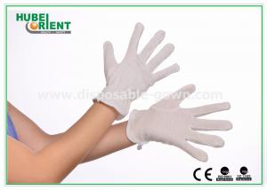 China Eco Friendly 100% Soft Pure Cotton Disposable Gloves PVC Dots White Colour on sale