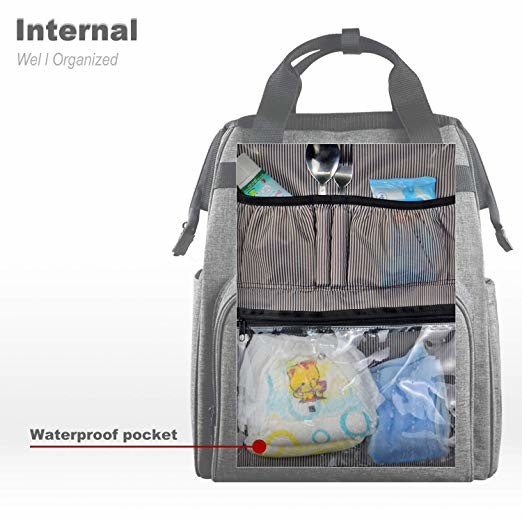 Large Multifunction Mummy Diaper Bag Baby Changing Backpack With Stroller Straps