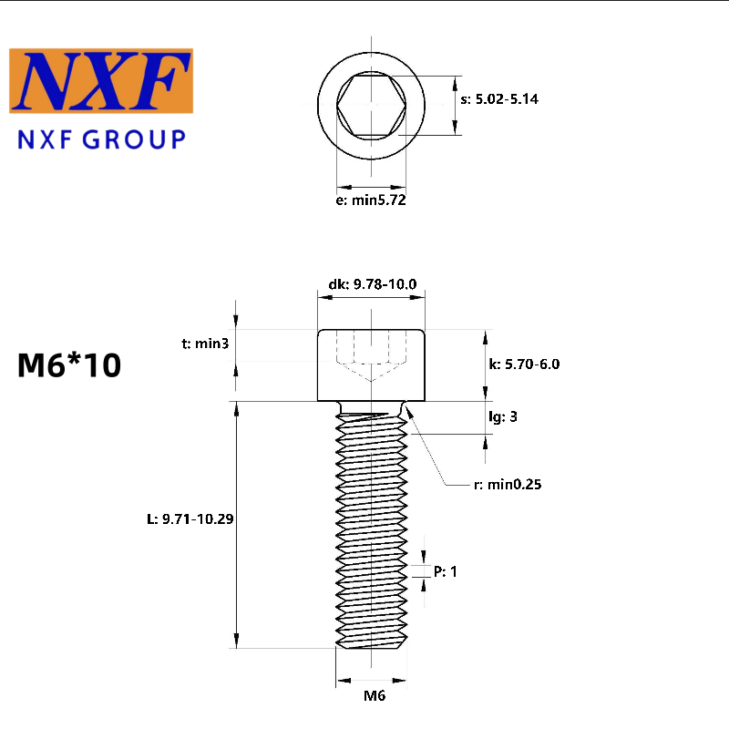 Grade Hastelloy C-276 Plain Finish Hex Bolt DIN912 M6*10-40mm ANSI Standard Hexagon Socket Bolt