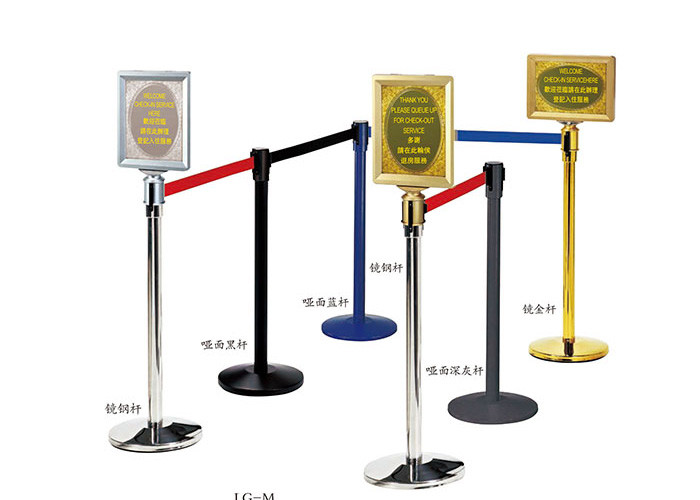 Stainless Steel Railing Stand Silver/Golden Crowd Control Stanchion with Tabby Retractable Belt Rust-Resistant