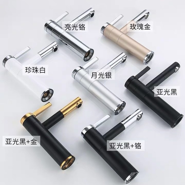 White Silver Plated Flexible Kitchen Faucet Brass Basin Mixer Taps