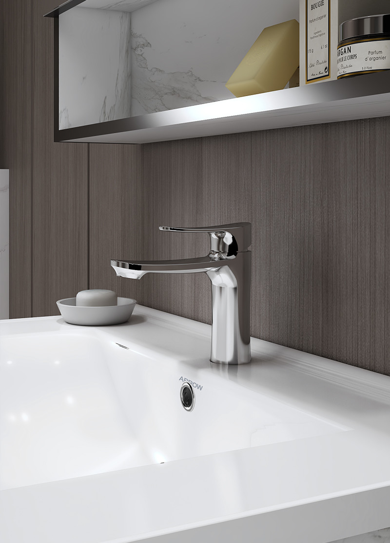 Brass Chrome Faucet Single Handle Hot Cold Water Tap Mixer Modern Washroom Toilet Basin Faucets