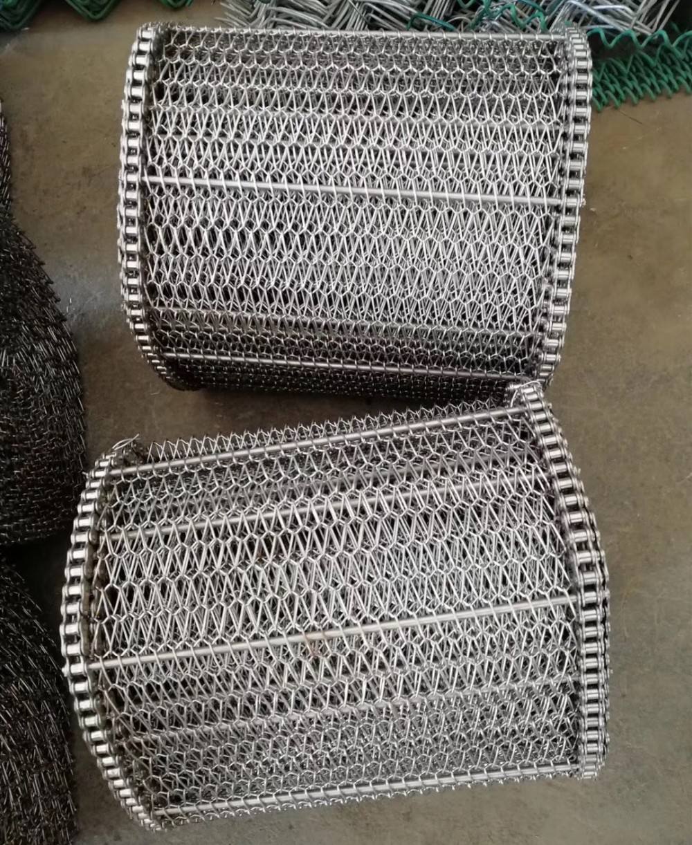 400mm 500mm Metal Wire Mesh Conveyor Flat Flex Belt With Chain