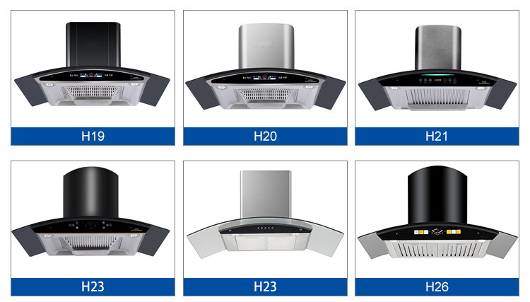 Smart Stainless Steel Glass Range Hood with App Control Low Noise Kitchen Chimney Hood