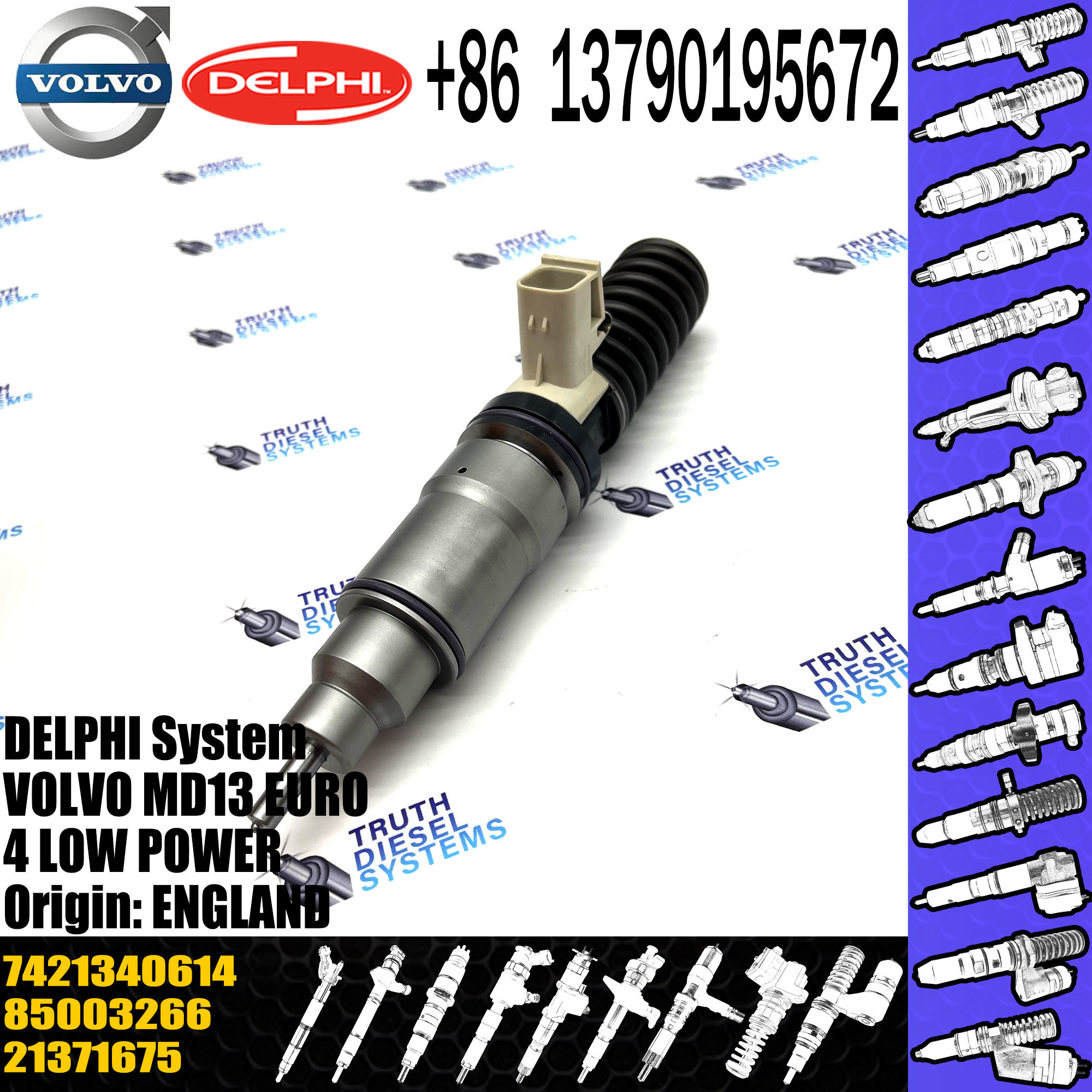 MD13 EURO 4 HIGH POWER E3 EUI Diesel Injector BEBE4D24104 BEBE4D24004 7421340614 7421340614 21371675 21340614