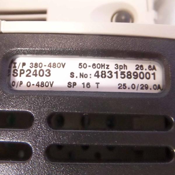 Emerson SP2403 3 PHASE 380/480 VAC 20 HP NORMAL DUTY 29 AMP IP 20 RATING 50/60