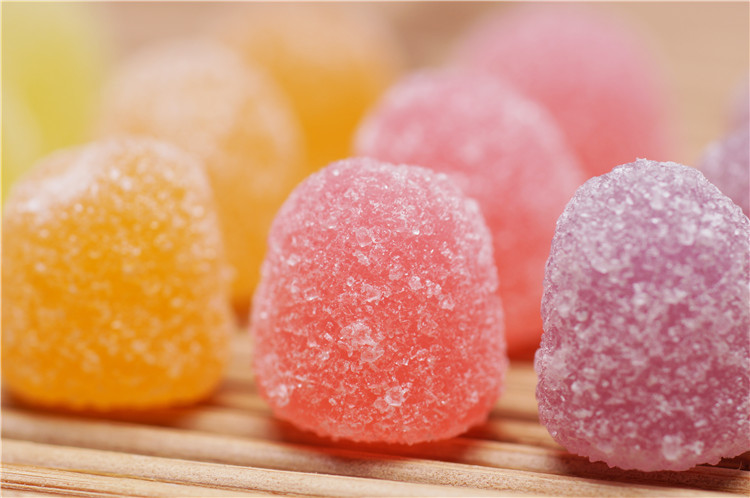 Bulk Chewable Vitamin C Pectin Gummy Candy With Sugar Coating Mixed Flavor