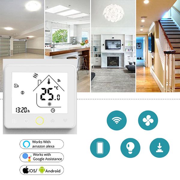 APP WiFi Smart Thermostat Temperature Controller for Water/Electric floor Heating Water/Gas Boiler Works with Alexa