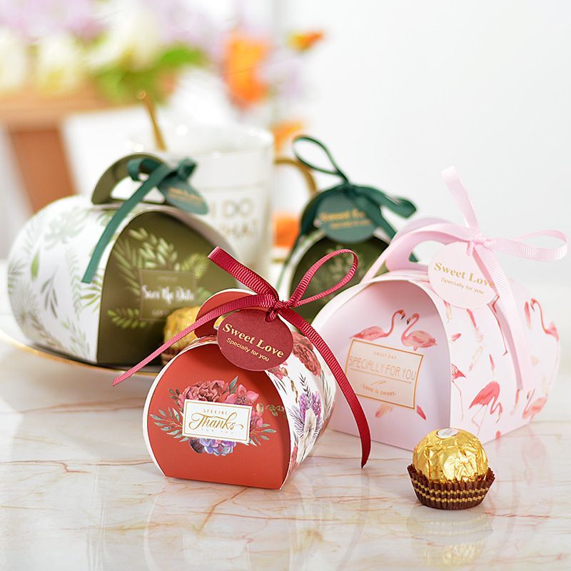 High Quality Custom Logo Bright Color Bloom Printed Packaging Gift Paper Candy Box