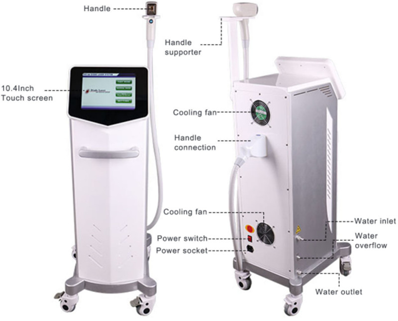 Skin Rejuvenation 808nm Diode Laser Machine For Hair Removal