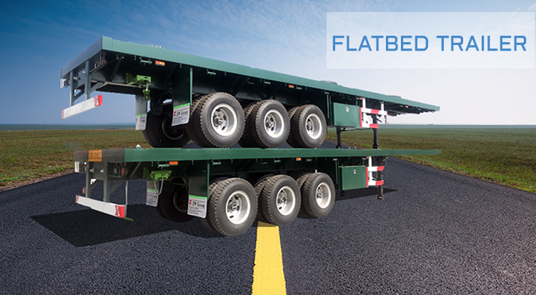 40ft 3 And 4axles 48ft 53ft Platform Flatbed Container Semi Trailer With Tractor Steel Floor 3-5mm Diamond Plate