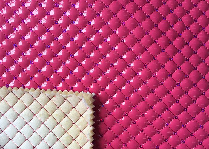 Mildew Proof Quilted Leather Fabric Nonwoven Synthetic PU Embroidered