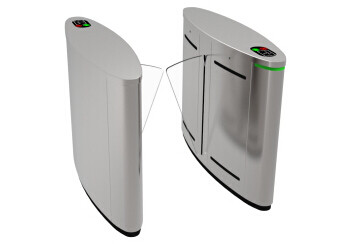 Buy cheap Smart Flap Barrier Gate , Silver RS232 Interface Automatic Turnstile Gate product
