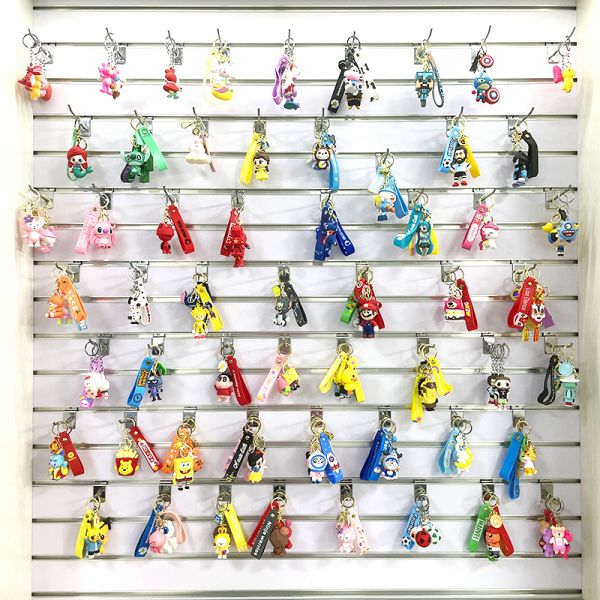 Custom Design 2D Figure Silicon Keychain Rubber Key Chains Personalized Cheap Cartoon 3D PVC Rubber Keychain with Wrist Strap