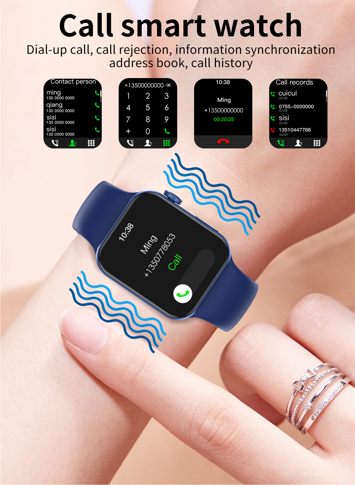 Digital 1.75inch Full Touch Smartwatch Multifunctional IP68 Waterproof