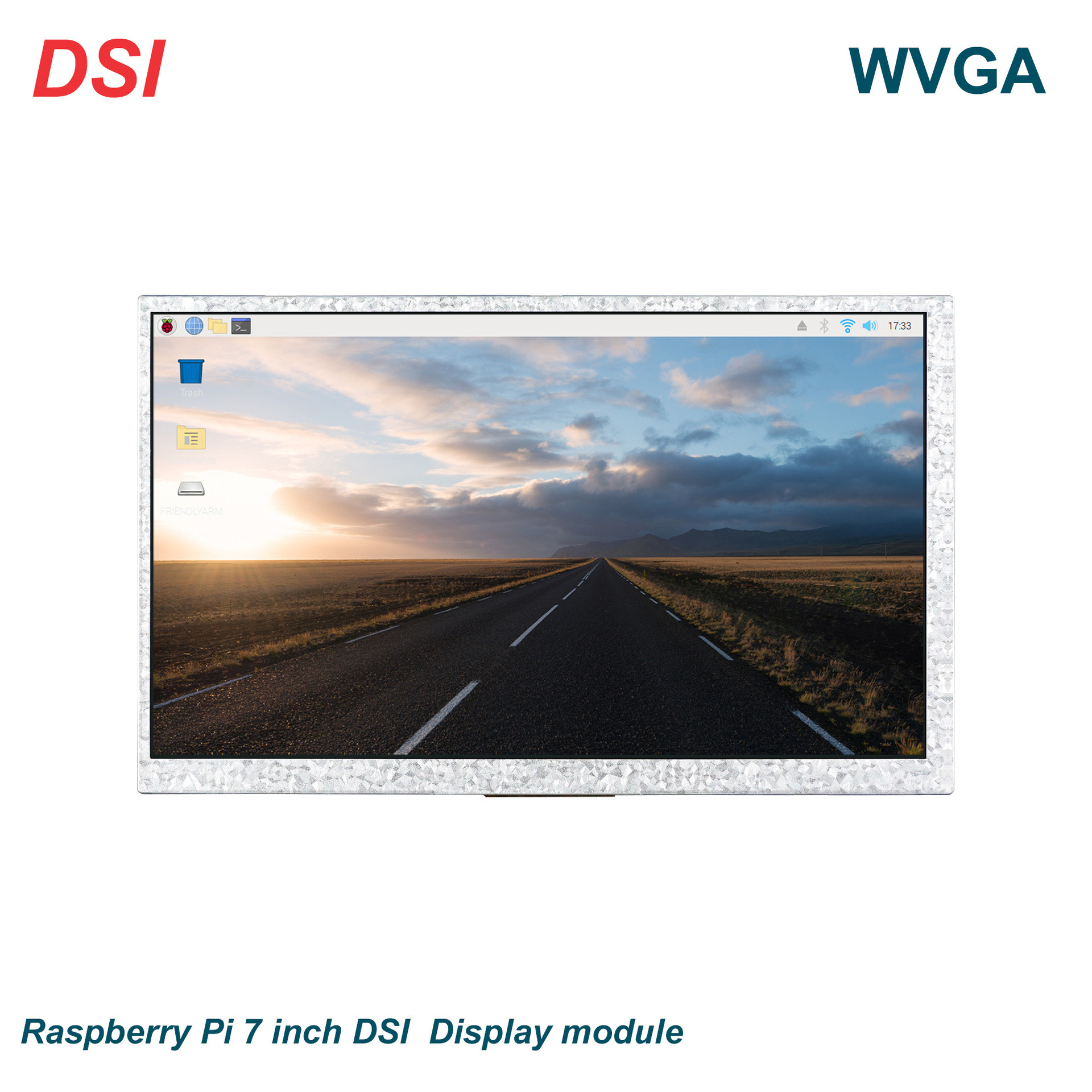 7 Inch TFT Display Module, With PCBA And Touch Panel,800X480 Resolution, 15 PINS DSI Interface,350c/D
