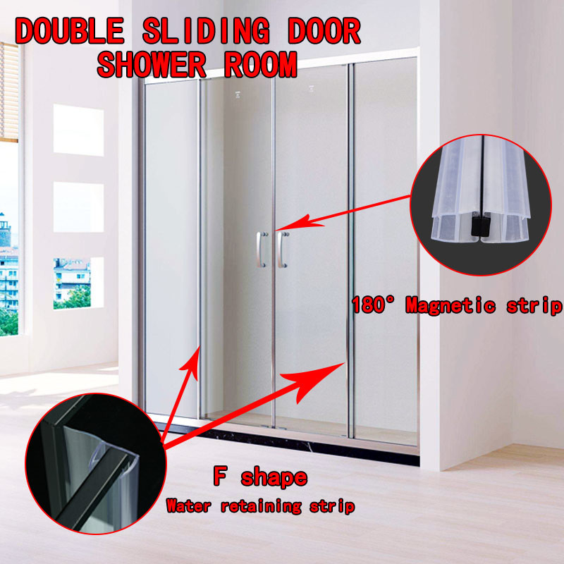 D Shape Shower Door Seal Strip Anti Collision For 8mm Glass