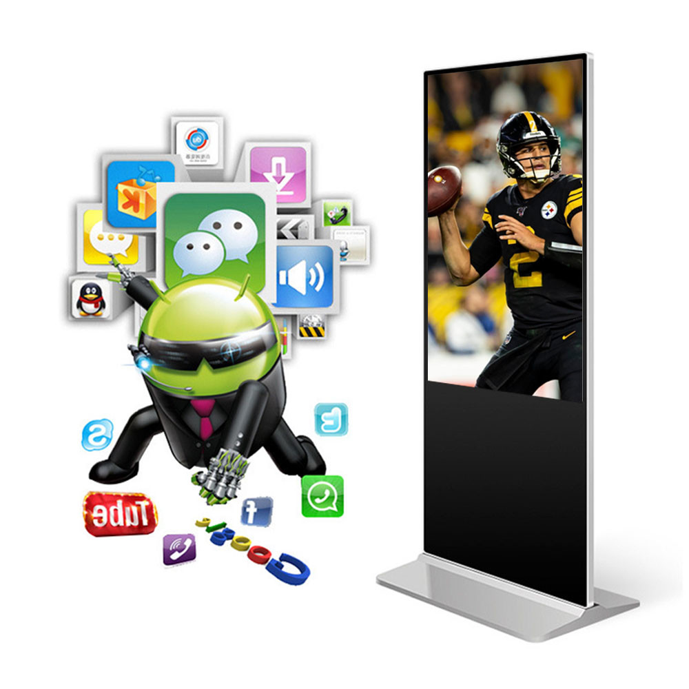 Interactive Infrared Touch 55 Inch Floor Standing LCD Display Capacitive Touch Screen