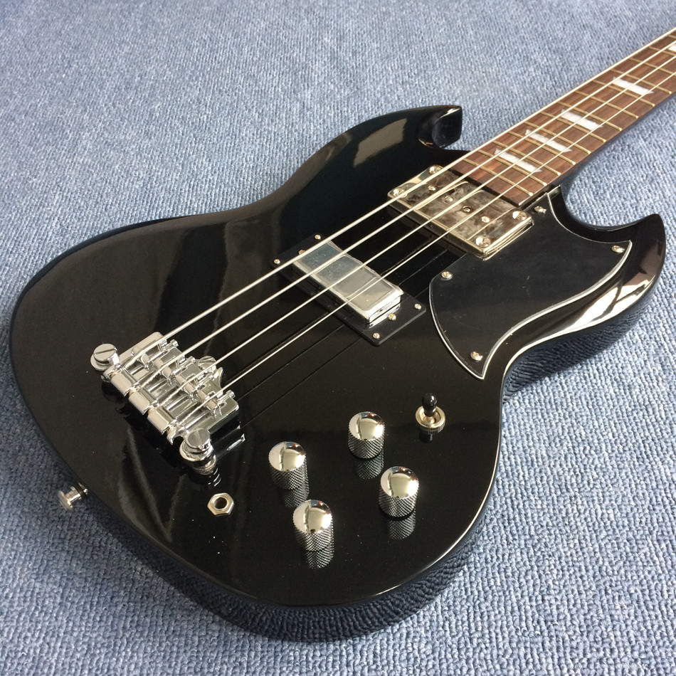New style high quality custom 4 string bass guitar, Rosewood fingerboard, black body