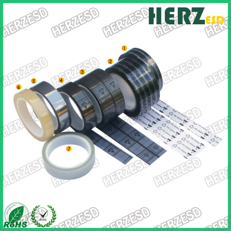 Plastic Core ESD Warning Tape / ESD Grid Tape OPP Material Length 36M Thickness 60um