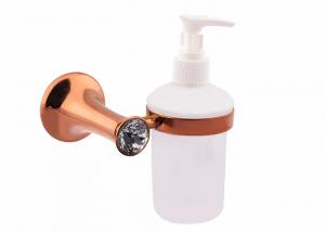 China Bathroom Accessory Soap Dispenser Holder  Zinc Alloy and Crystal Plate Rose Gold on sale