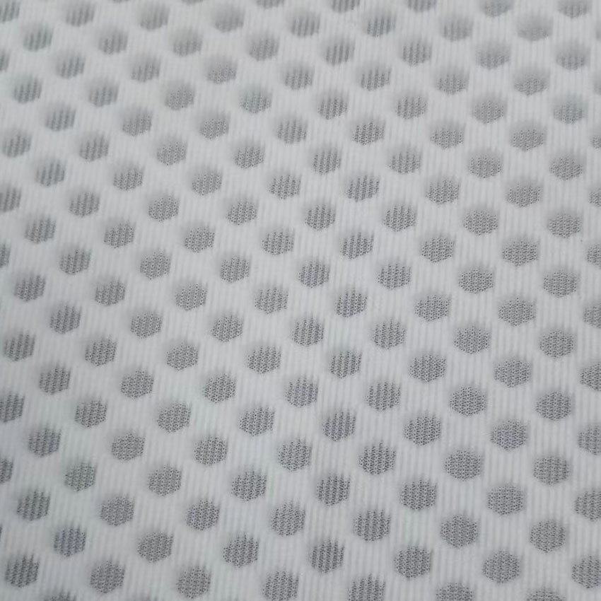 Breathable Airmesh White Polyester Mesh Fabric Recycled Polyester Mesh 430gsm