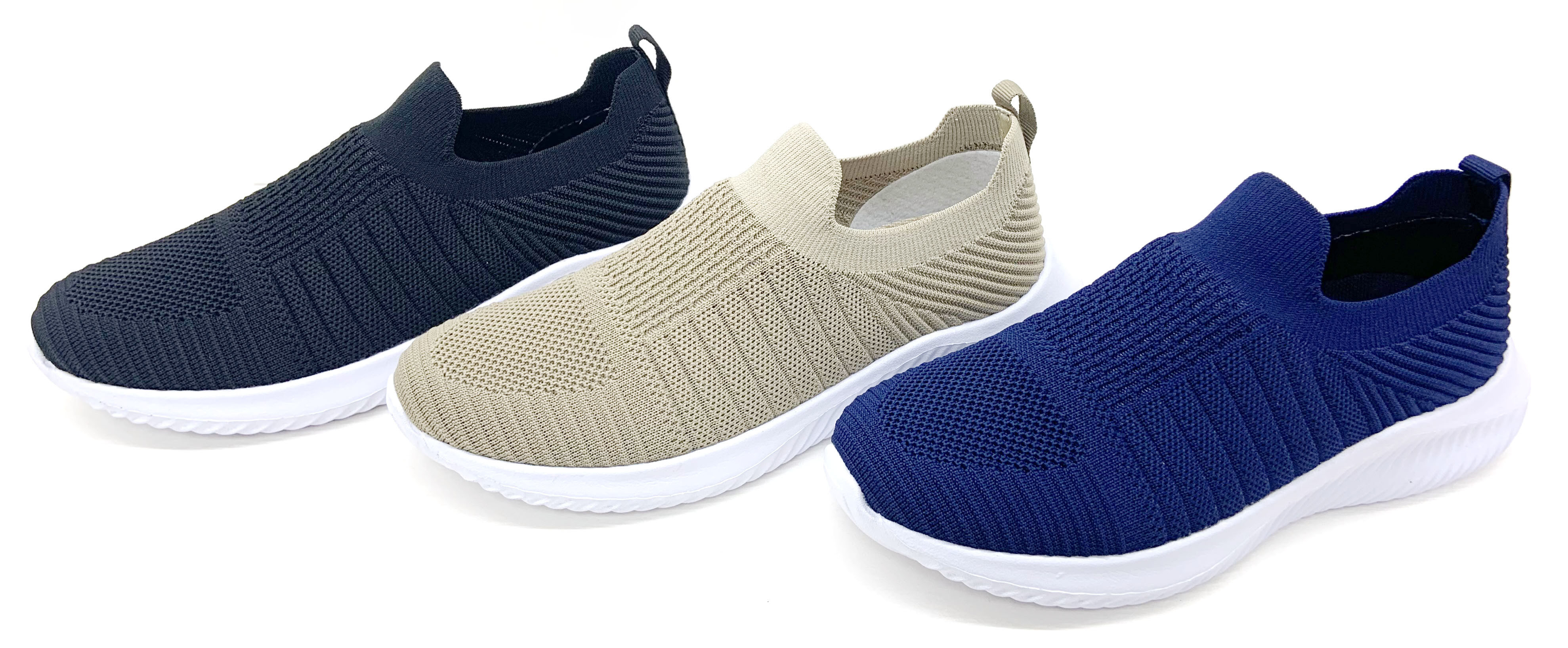 Comfortable Ladies Pull on Sneakers With Textile Lining Rubber Sole
