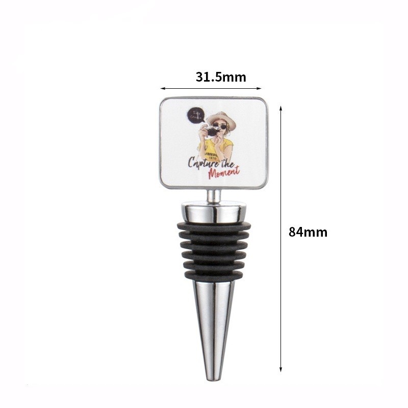Different Shapes Sublimation Wine Bottle Stopper With Aluminum Insert Personalized Sublimation Blanks