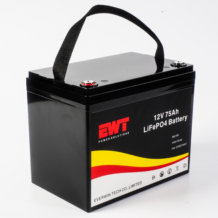 Charged 12V Lithium Iron Phosphate Battery LFR 75AH Electric Motorcycle Battery Pack