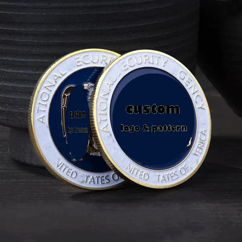 Custom Coin Souvenir Brass Gold Silver Logo 3D Metal Challenge Coin for Laser Engraving