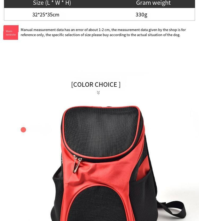 Pet Travel Backpack Outdoor Portable Breathable Foldable Dog And Cat Bag