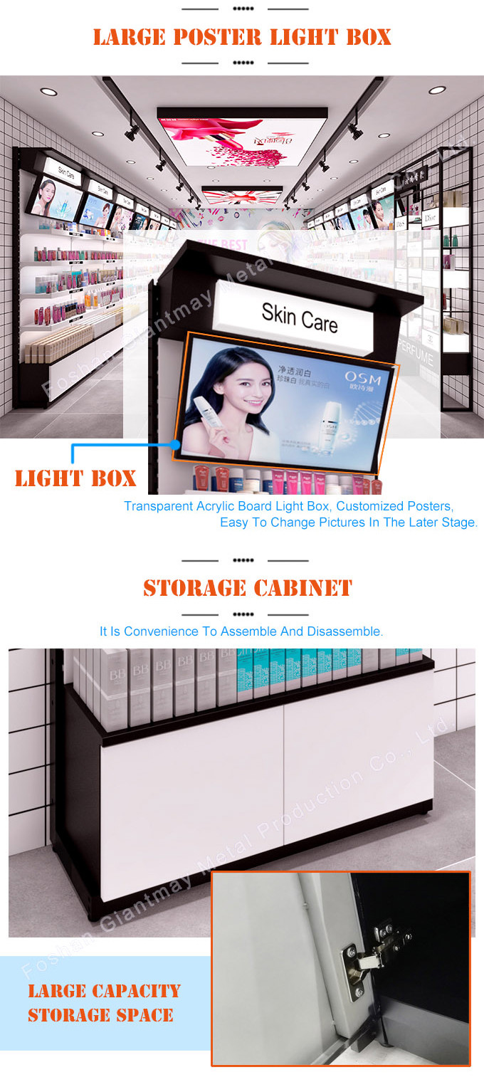 Makeup Nail Polish Storage Cosmetics Display Stand With Lights