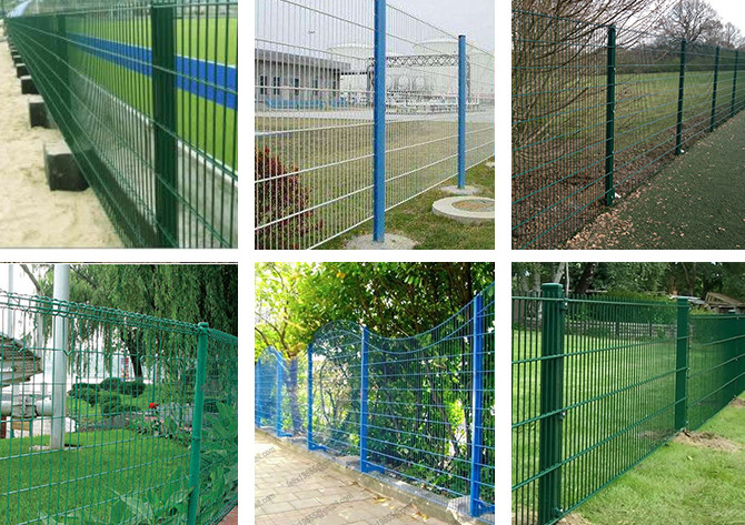 Galvanized / PVC Coated Black Color Double Loop Wire Fence For Protection