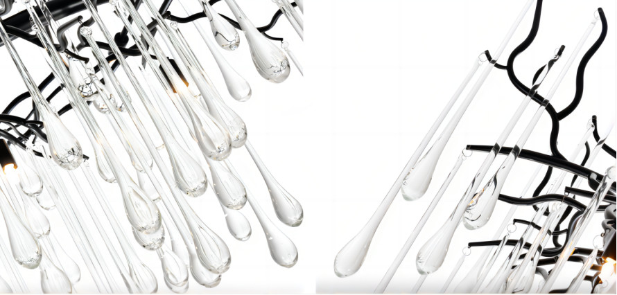 K9 Clear Glass Drop Extra Large Chandeliers Modern Crystal Chandelier G9*12
