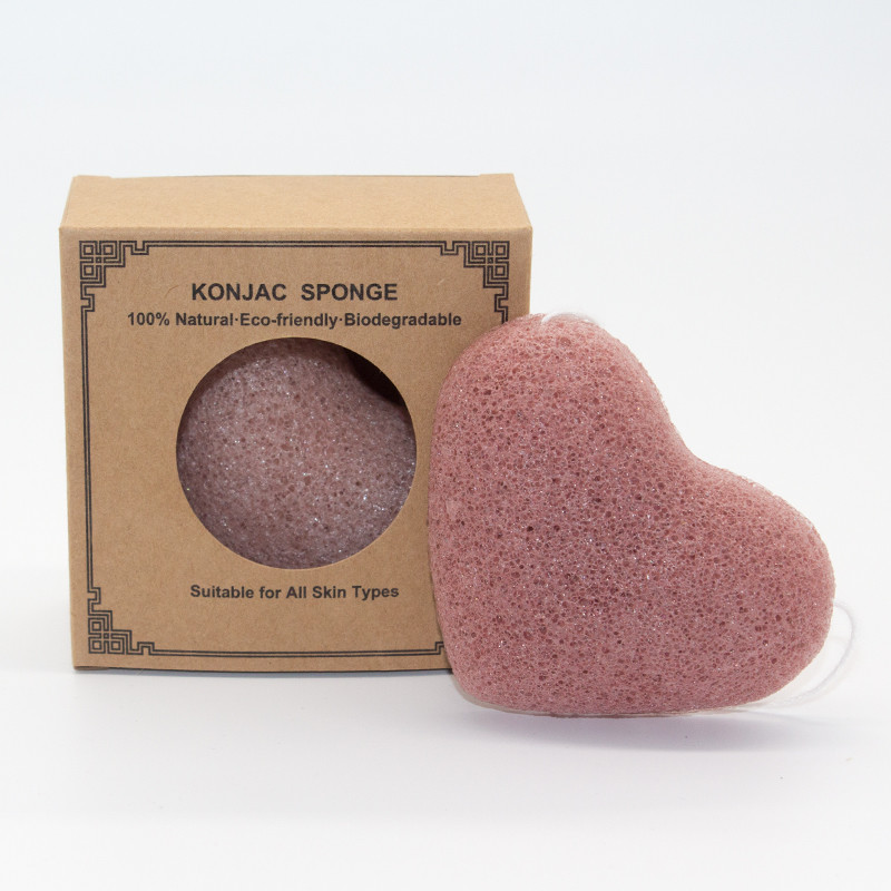 Biodegradable Red Clay Konjac Sponge Makeup Remover Sponge Reusable