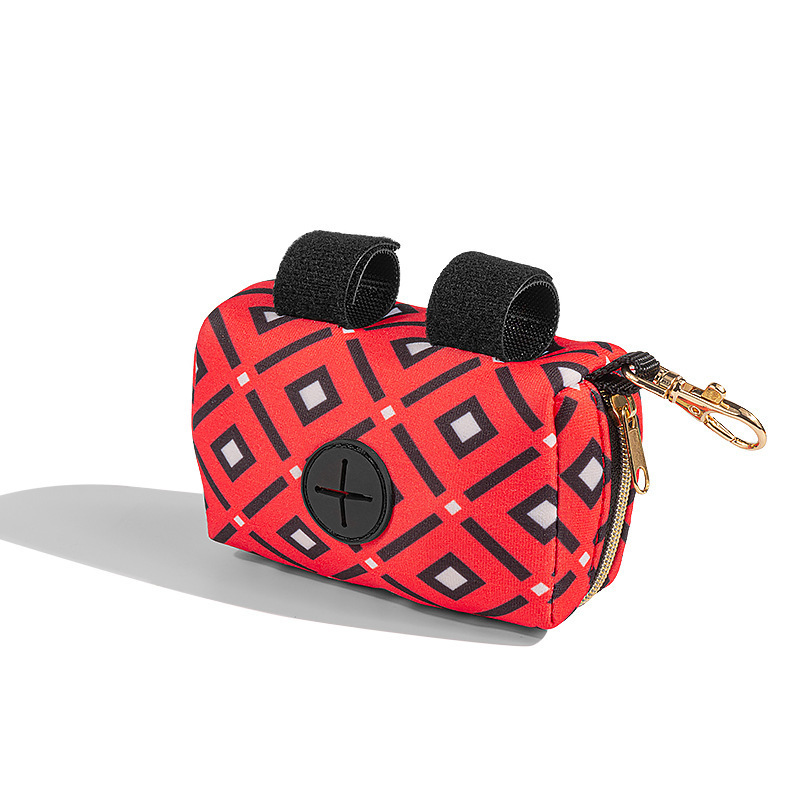 Amazon hot selling neoprene Dog Pet waste Poop waterproof Bag pet Dispenser bag folded Pet Travel Accessories with hook
