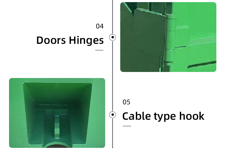 Waste Recycling Hook Lift Bins Container For Environmentally Friendly Waste Management