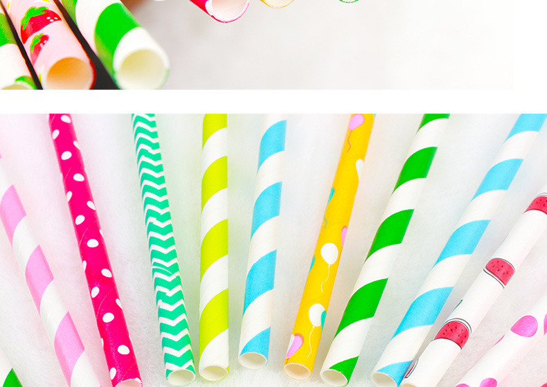Degradable pulp paper straws 6mm millimeter color straws for bar birthday party DIY home decorate