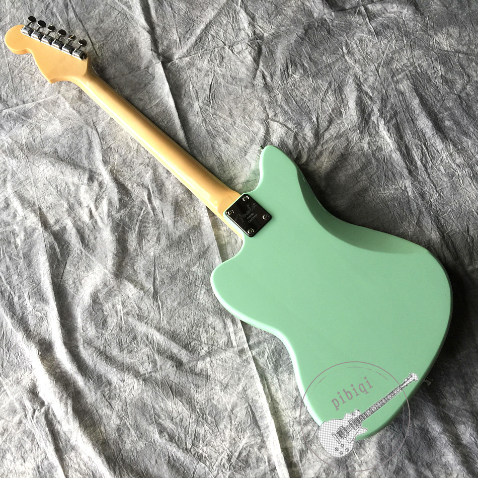 Customized Quality Electric Guitar in Light Green Color with White Hardware