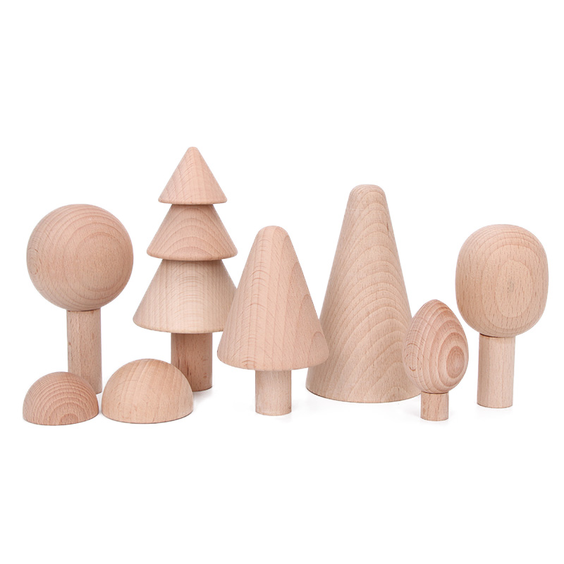 Rainbow 35.5cm Coloured Wooden Building Blocks Large Baby