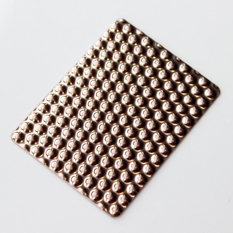 Decorative SS metal sheet 201 304 316 Stamping Circle Pattern PVD Rose Gold Color Textured Stainless Steel Sheet