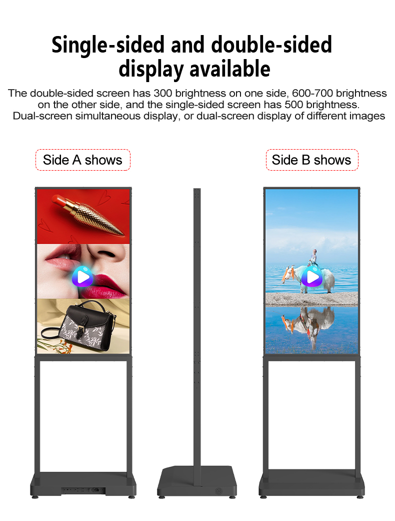 43 Inch Super Thin Hollow Bottom 700 Nits Brightness Wifi Digital Signage