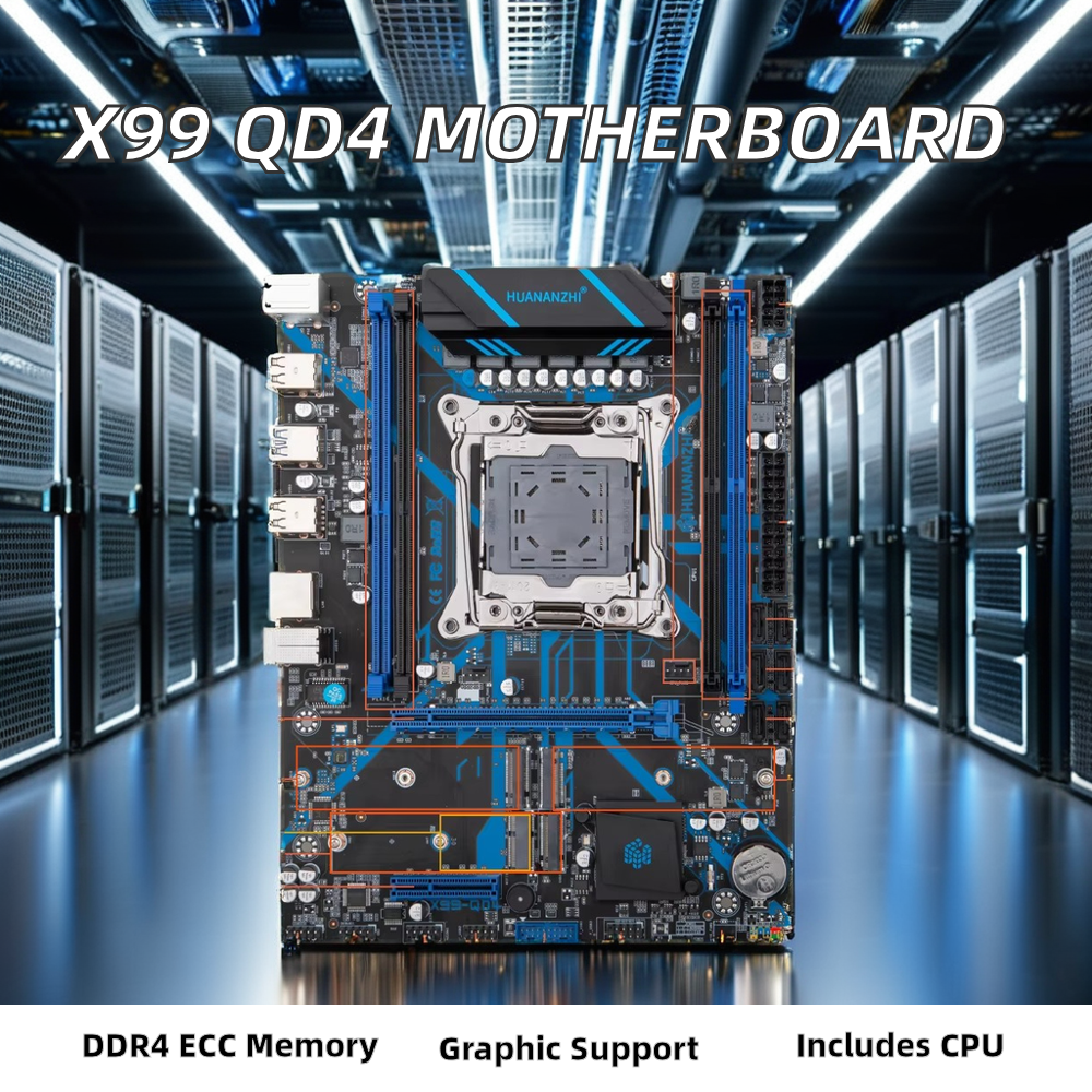 Original New X99 QD4 Motherboard LGA 2011-3 XEON X99 Intel XEON E5 2667 V4 2*16G DDR4 ECC Memory Gaming M ATX for Desktop