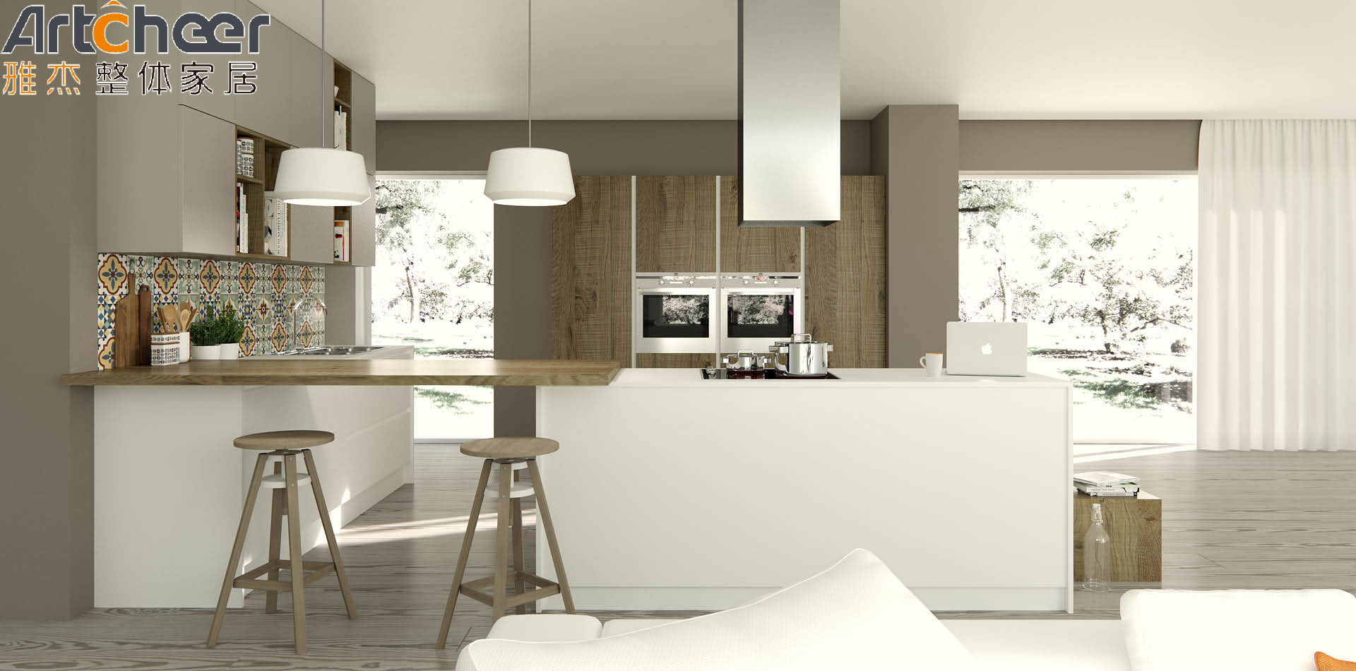 Customized Size European Style Kitchen Furniture in Plywood with Modular Cupboard Set