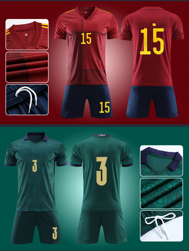 Quick Dry Sportswear Men Soccer Wear Set Uniforms Custom Football Soccer Jerseys world cup 2022 portugal