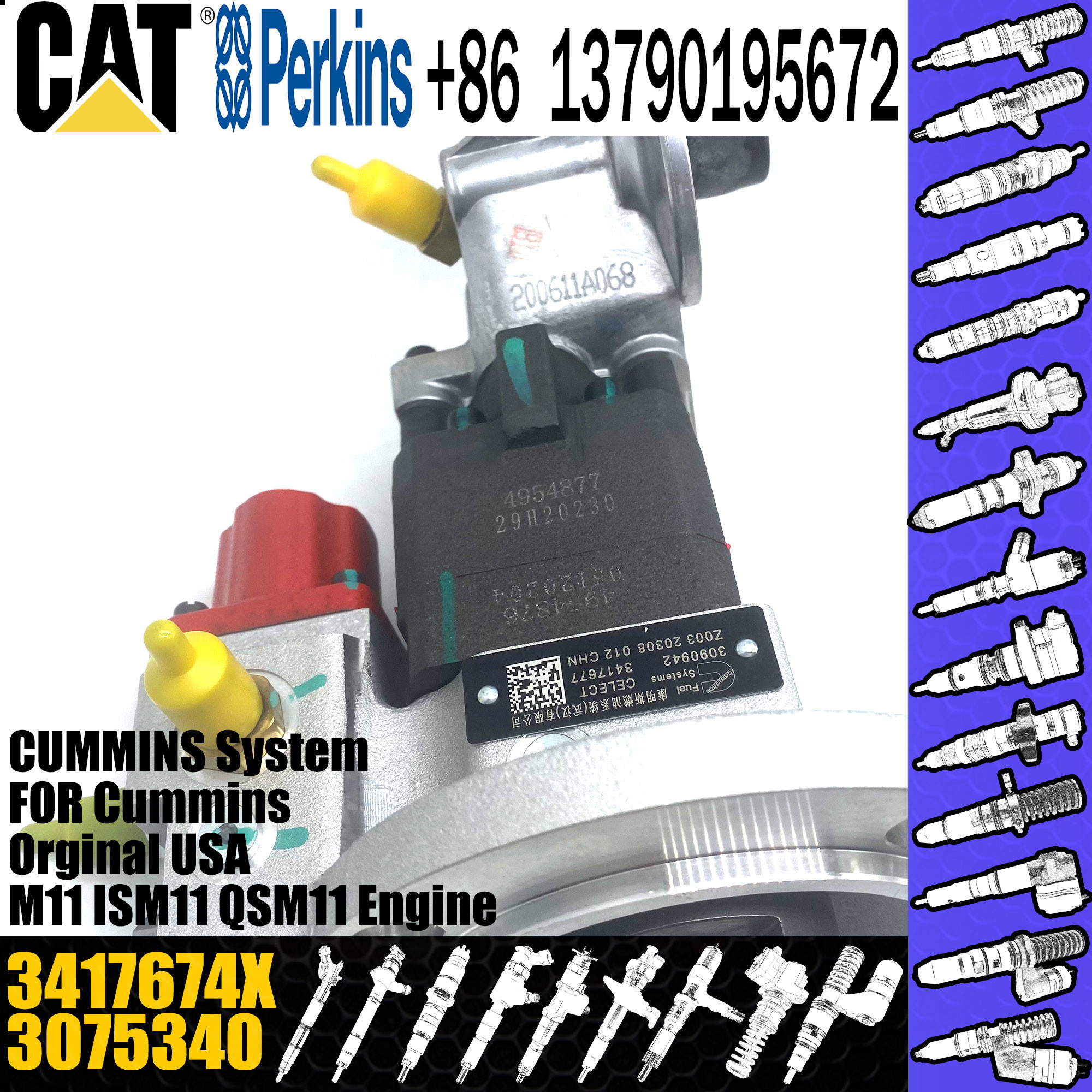 Cummins Engine QSM11 ISM11 M11 Fuel Injection Pump 3090942 RX 3090996 3417677 3075340 3417674 4954876 3417687 3417677X 3