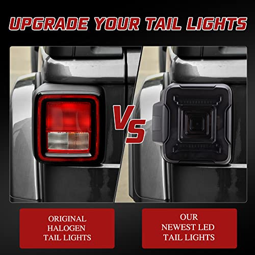 Jeep LED Tail Lights Fit Smoked Tail Lamp Brake Turn Signal Light Reverse Rear Back Light Assembly