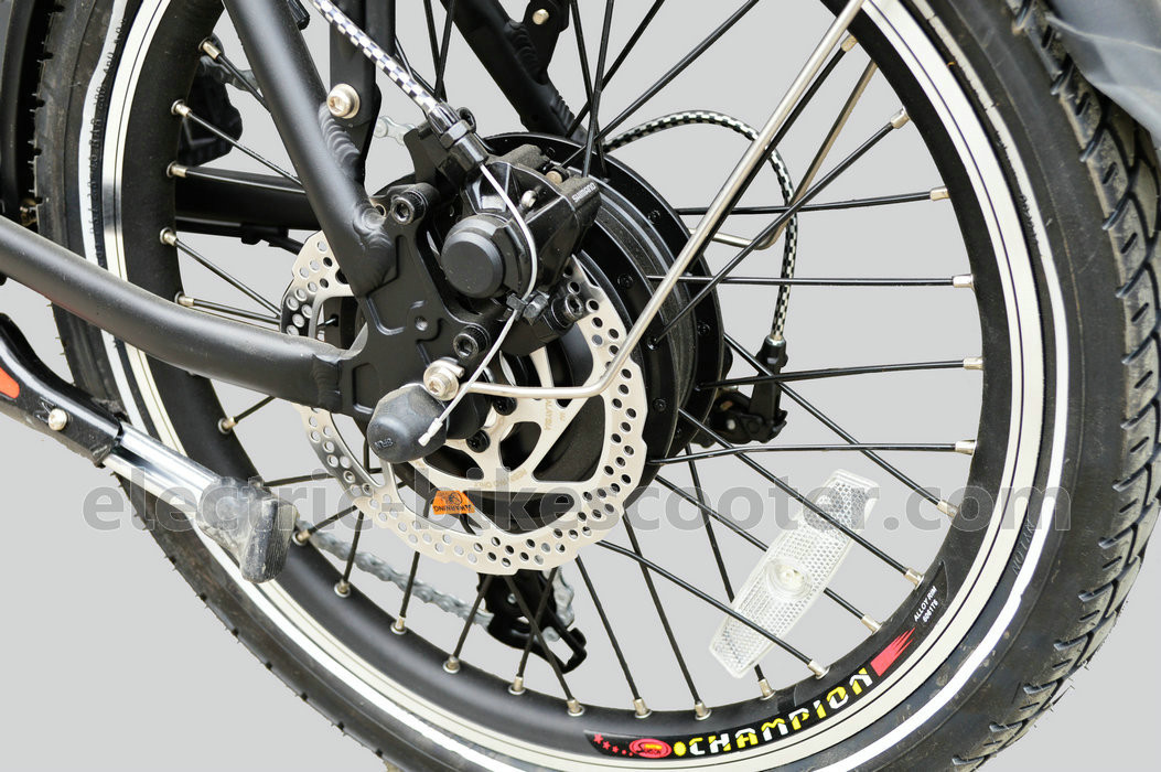 Aluminum 20 Inch Electric Folding Bike Disc Brake TX55 Derailleur System