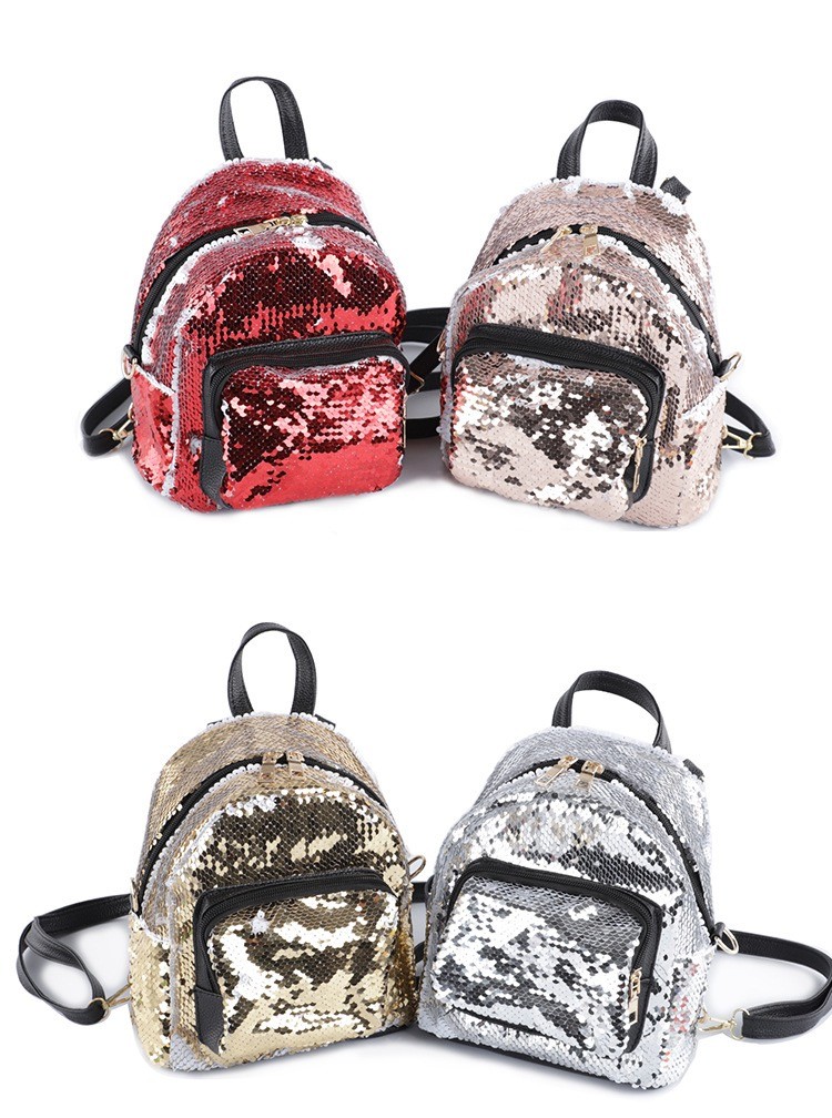 Custom Photo Glitter Sequin Backpack Trendy Travel Backpack For Sublimation Printing